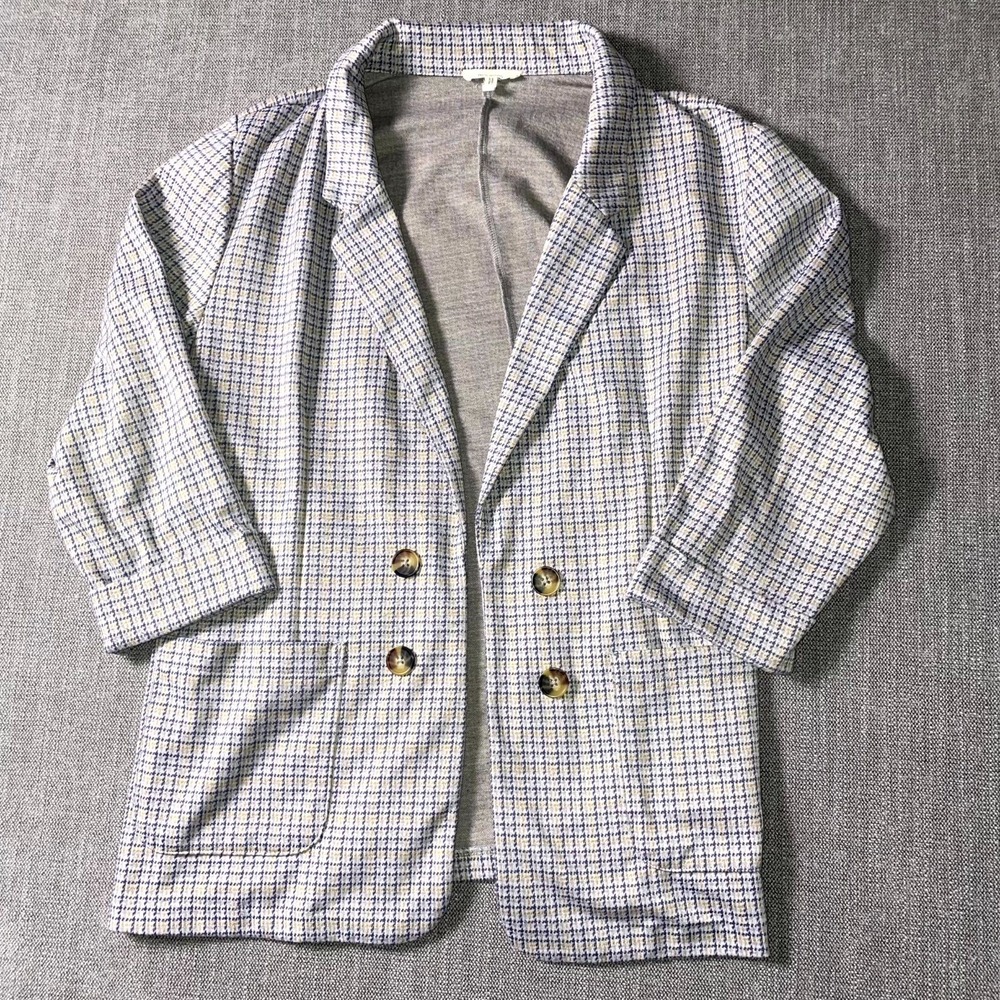 Maurices Blazer Jacket Womens XL Multicolor‎ Houndstooth Stretch Office Wear